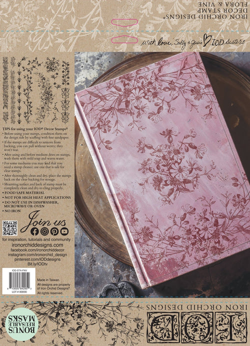 IOD Flora & Vine Stamp Collection 12"x 12" - Decoupage Central