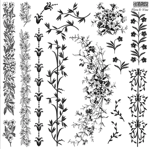 IOD Flora & Vine Stamp Collection 12"x 12" - Decoupage Central