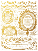 IOD GILDED GOLD FOIL Transfer Etiquettes, Rub on Transfer 12" x16" Pad - Decoupage Central