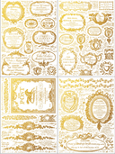 IOD GILDED GOLD FOIL Transfer Etiquettes, Rub on Transfer 12" x16" Pad - Decoupage Central