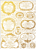 IOD GILDED GOLD FOIL Transfer Etiquettes, Rub on Transfer 12" x16" Pad - Decoupage Central