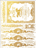 IOD GILDED GOLD FOIL Transfer Etiquettes, Rub on Transfer 12" x16" Pad - Decoupage Central