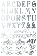 IOD GILDED Gold & Siliver FOIL Transfer Figgy & Flourish, Rub on Transfer 8" x12" Pad - Decoupage Central