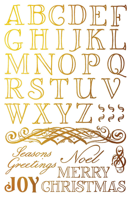 IOD GILDED Gold & Siliver FOIL Transfer Figgy & Flourish, Rub on Transfer 8" x12" Pad - Decoupage Central