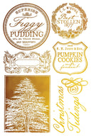 IOD GILDED Gold & Siliver FOIL Transfer Figgy & Flourish, Rub on Transfer 8" x12" Pad - Decoupage Central