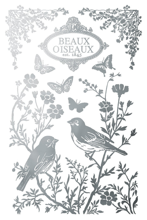 IOD GILDED Gold & Siliver FOIL Transfer Papillon, Rub on Transfer 8" x12" Pad - Decoupage Central