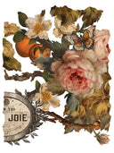 IOD JOIE DES ROSES, Rub on Transfer 12" x16" Pad, 8 pages - Decoupage Central