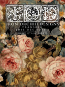 IOD JOIE DES ROSES, Rub on Transfer 12" x16" Pad, 8 pages - Decoupage Central