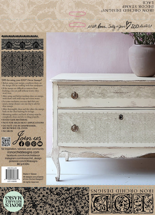 IOD Lace Stamp 12"x 12" - Decoupage Central