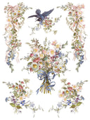 IOD Madeline , Rub on Transfer 12" x16" Pad, 8 pages - Decoupage Central