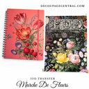 IOD Marche de Fleurs , Rub on Transfer 12" x16" Pad, 8 pages - Decoupage Central