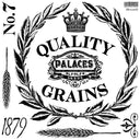 IOD MERCANTILE Stamp Collection 12"x 12". 2 sheets of stamps! Grainsack stripe! - Decoupage Central