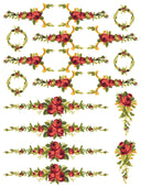 IOD Petite Fleur RED, Paint Inlays 12" x16" Pad, 4 pages - Decoupage Central