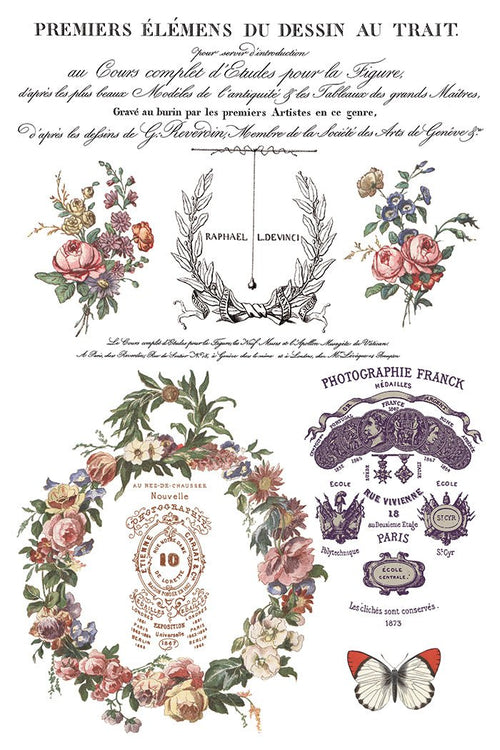 IOD Saint Ouen Transfer , Rub on Transfer 12" x 8" Pad - Decoupage Central