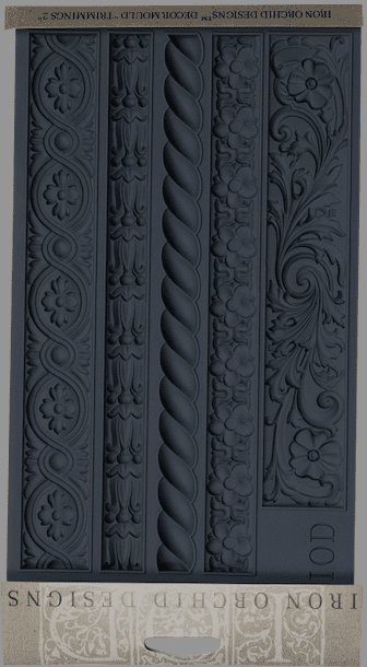 IOD Silicone Mould TRIMMINGS 2 Total Size 6" x 10" - Decoupage Central