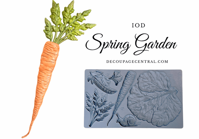 IOD Spring Garden Silicone Mould, 6" x 10" - Decoupage Central