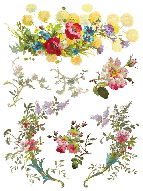 IOD St Germaine , Rub on Transfer 12" x16" Pad, 8 pages - Decoupage Central