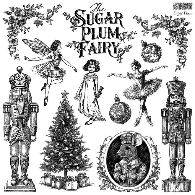 IOD Sugar Plum Fairy Stamp Collection 12"x 12" - Decoupage Central