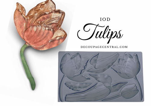 IOD Tulips Silicone Mould, 6" x 10" - Decoupage Central
