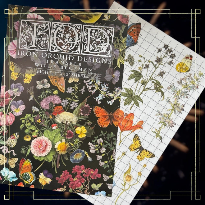 IOD WILDE BLOEMEN, Rub on Transfer 12" x8" Pad. - Decoupage Central