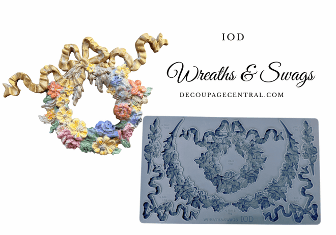 IOD Wreaths & Swags Silicone Mould, 6" x 10" - Decoupage Central
