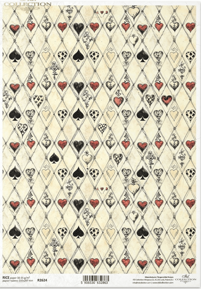ITD A4 Alice Spades Background Rice Paper R2624 - Decoupage Central