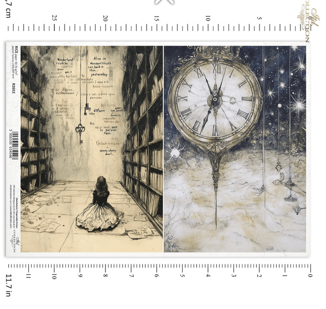 ITD A4 Alice Unlock the Story Rice Paper R2652 - Decoupage Central