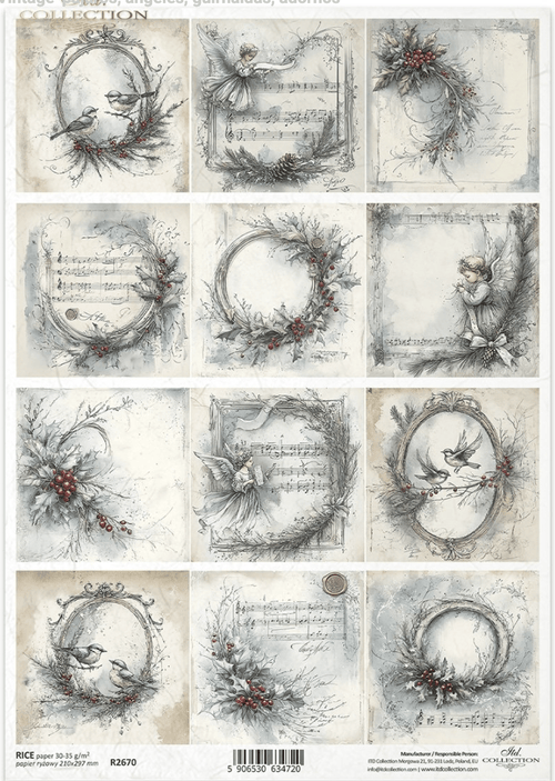 ITD A4 Angelic Melodies Rice Paper R2670 - Decoupage Central