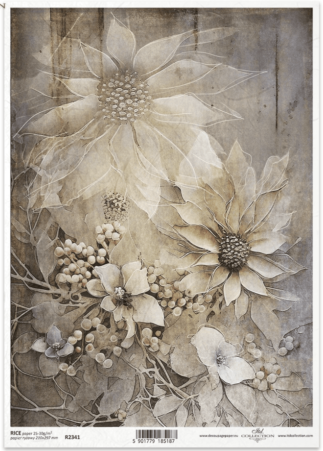 ITD A4 Classic Autumn Sunflower Rice Paper R2341 - Decoupage Central