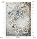 ITD A4 Classic Dramatic White Floral Rice Paper R2343 - Decoupage Central