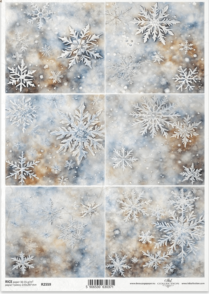 ITD A4 Dramatic Snowflake Multi Paper R2559 – Decoupage Central