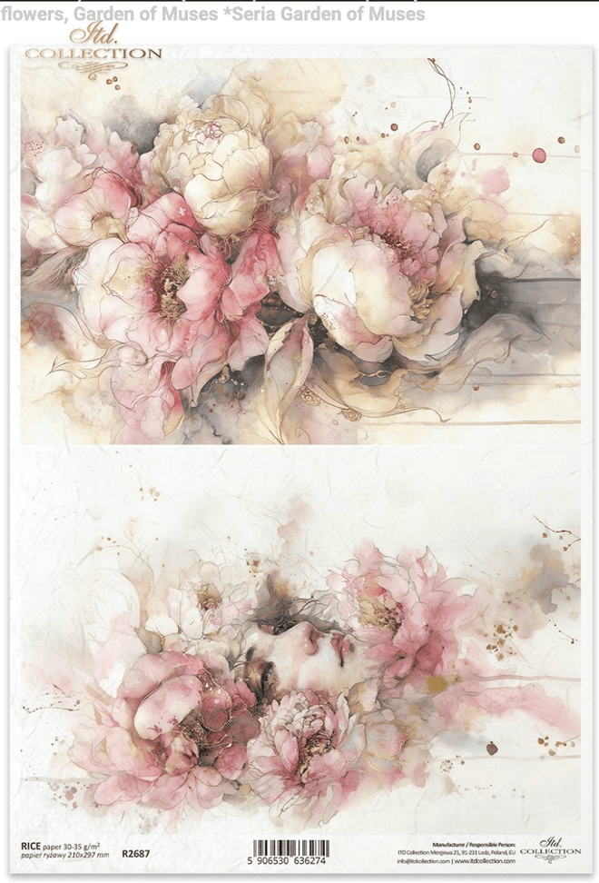 ITD A4 Garden of Muses Diptych Rice Paper R2687 - Decoupage Central