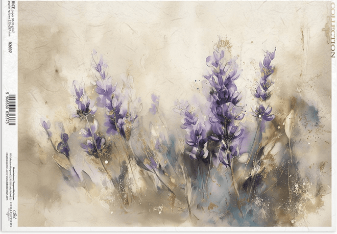 ITD A4 Lavendar Drift Rice Paper R2697 - Decoupage Central