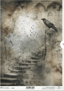 ITD A4 R2732 Where Ravens Wait Rice Paper - Decoupage Central