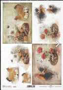 ITD A4 Rice Paper Chickens 1352 - Decoupage Central