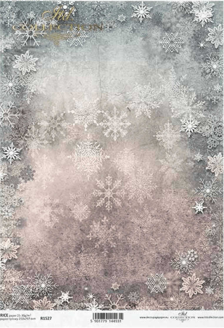 ITD A4 Rice Paper Ombre Snowflakes R1527 – Decoupage Central