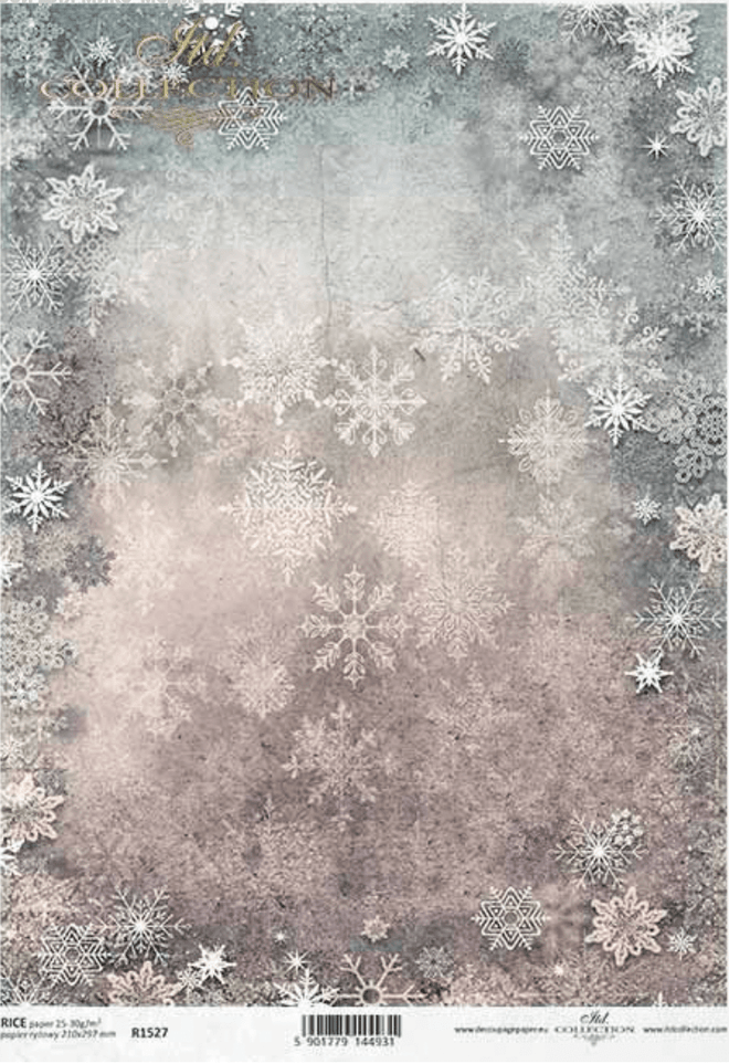 ITD A4 Rice Paper Ombre Snowflakes R1527 - Decoupage Central