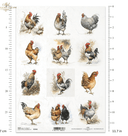 ITD A4 Roosters n Hens Multi Rice Paper Chickens R2346 - Decoupage Central