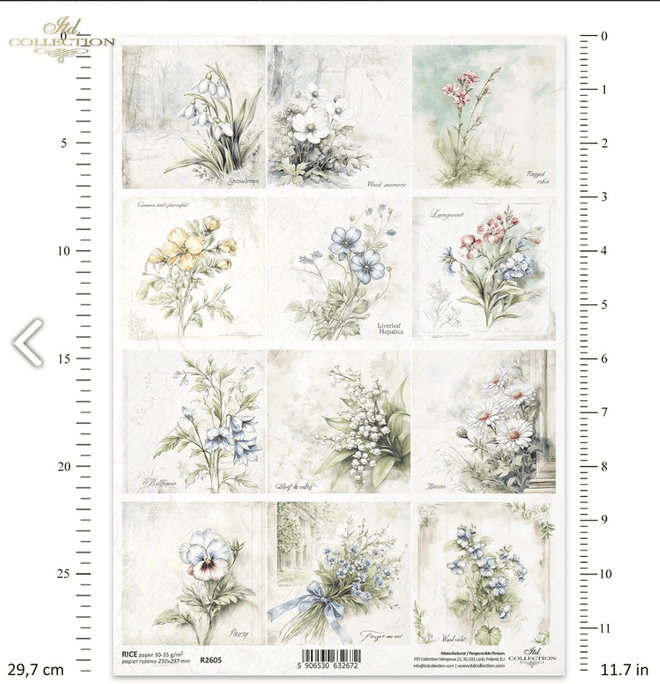 ITD A4 Spring Wildflower Multi Rice Paper R2605 - Decoupage Central