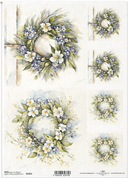ITD A4 Spring Wreath Floral Rice Paper 2395 - Decoupage Central