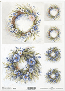 ITD A4 Spring Wreath Gems Rice Paper 2396 - Decoupage Central