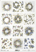ITD A4 Spring Wreath Multi Rice Paper 2389 - Decoupage Central