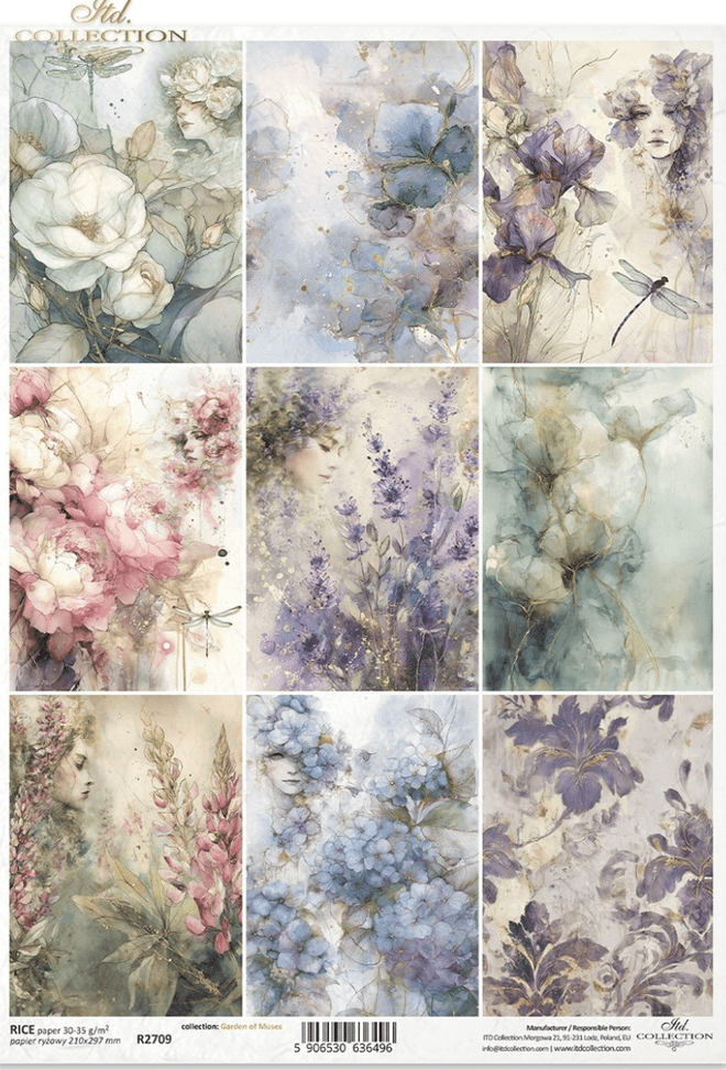ITD A4 The Muse Sampler Rice Paper R2709 - Decoupage Central