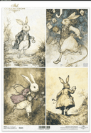 ITD A4 The White Rabbits Rush Rice Paper R2635 - Decoupage Central