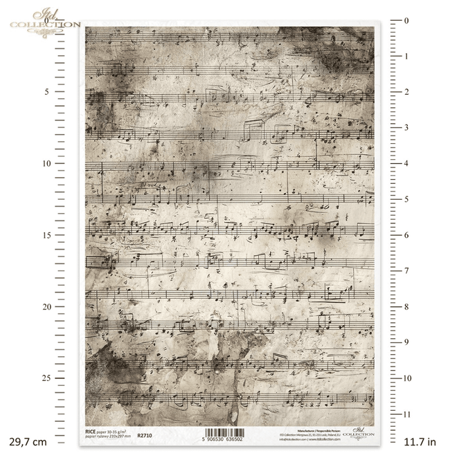 ITD A4 Vintage Music Rice Paper R2710 - Decoupage Central
