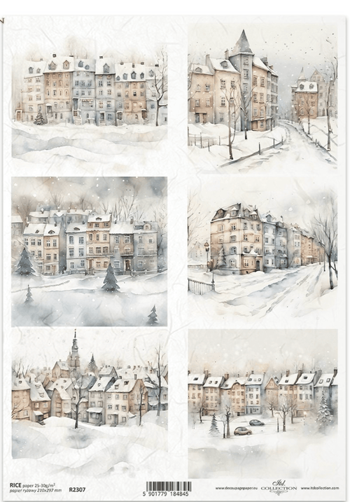 ITD A4 Winter in Watercolor Rice Paper R2307 - Decoupage Central