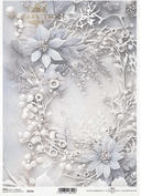 ITD A4 Winters Flowers Rice Paper 2334 - Decoupage Central