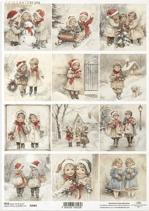 ITD Little Girls Christmas Multi Paper R2683 - Decoupage Central
