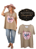 "Just Be You " Tee: A Rare Bird” , Oversized Boho Fit size LXL - Decoupage Central