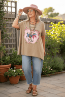 "Just Be You " Tee: A Rare Bird” , Oversized Boho Fit size LXL - Decoupage Central